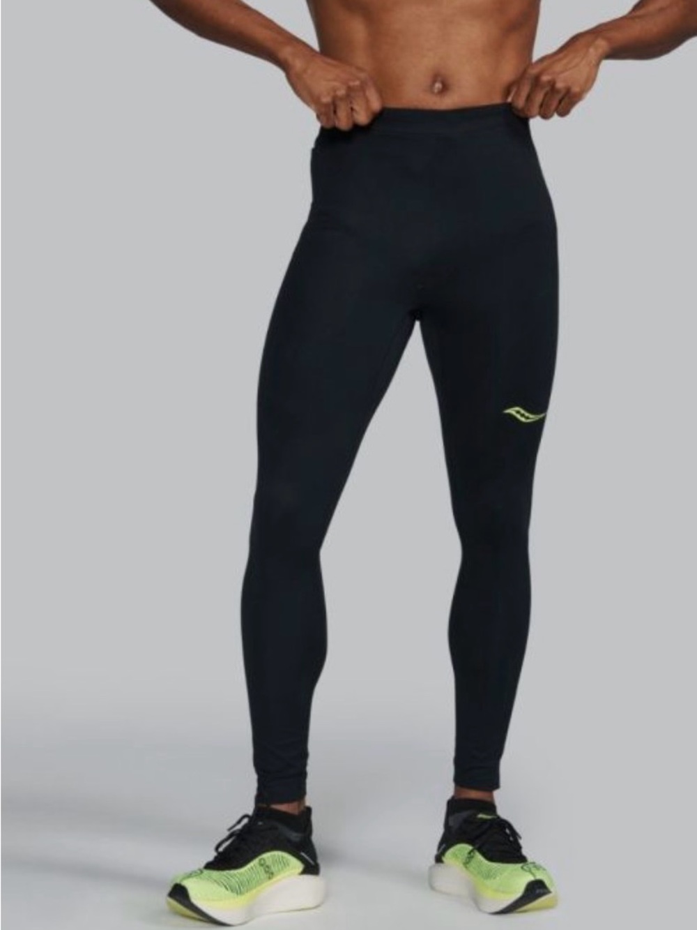 Saucony Elite Performance Black Running Compression Tights. Sz L. NWT